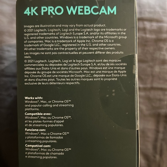 Logitech Ultra HD 4K Pro Webcam Rightlight 3 HDR for Windows Mac or Chrome OS - Picture 4 of 4